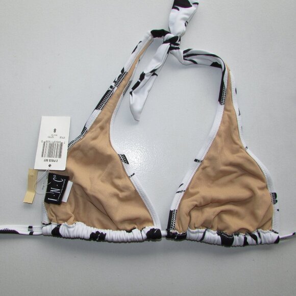 INC International Concepts Black White Floral Bikini - Sz 8 - NEW - Picture 3 of 9